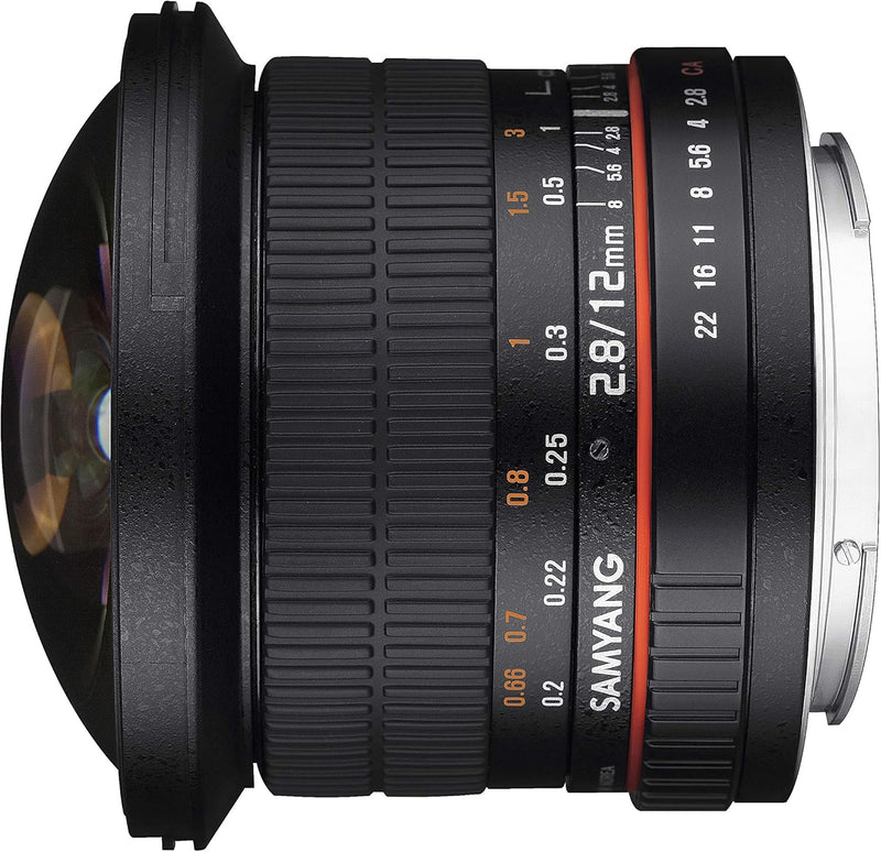 Samyang 12mm F2.8 Ultra Wide Fisheye Lens for Canon EOS EF DSLR Cameras - Full Frame Compatible, Can