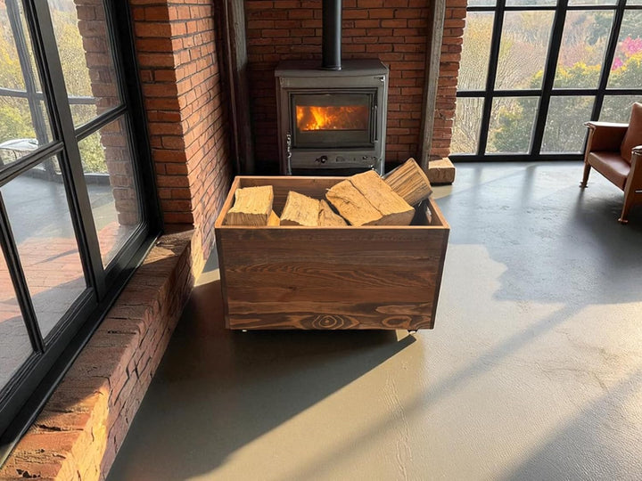 weeco Holz-Aufbewahrungstruhe mit Rollen, 73 x 45 x 40 cm, Kiefernholz, Braun, Multifunktionale Lage
