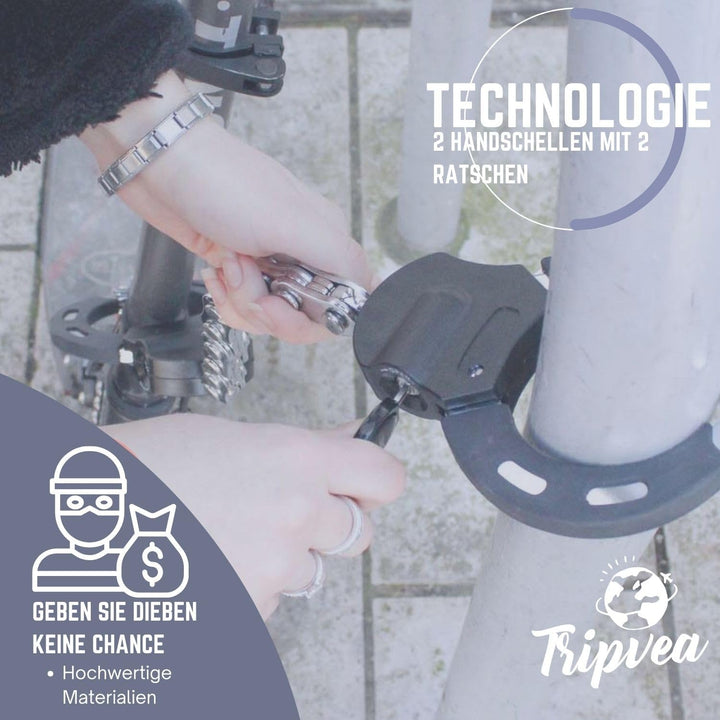 Diebstahlsicherung für Elektroroller, Fahrrad, Kinderwagen, widerstandsfähiges Vorhängeschloss, Dieb