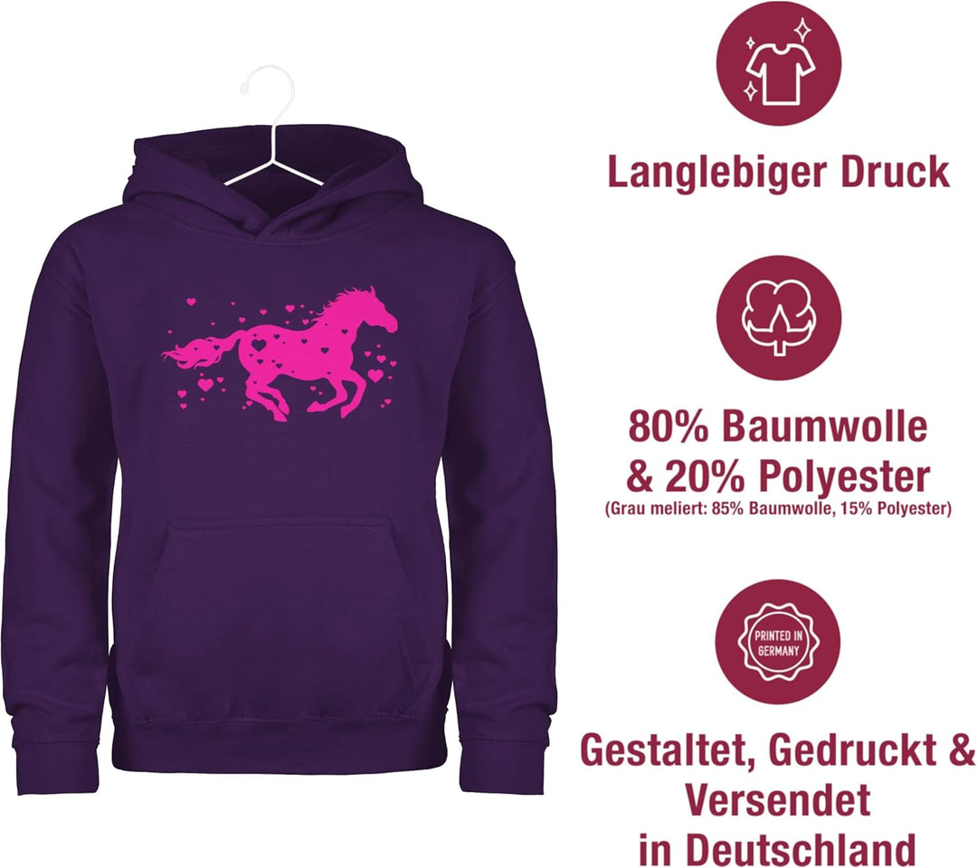 Shirtracer - Kinder Hoodie Jungen Mädchen - Pferde - Geschenk Pferd I Pferdemädchen Geschenke I Reit