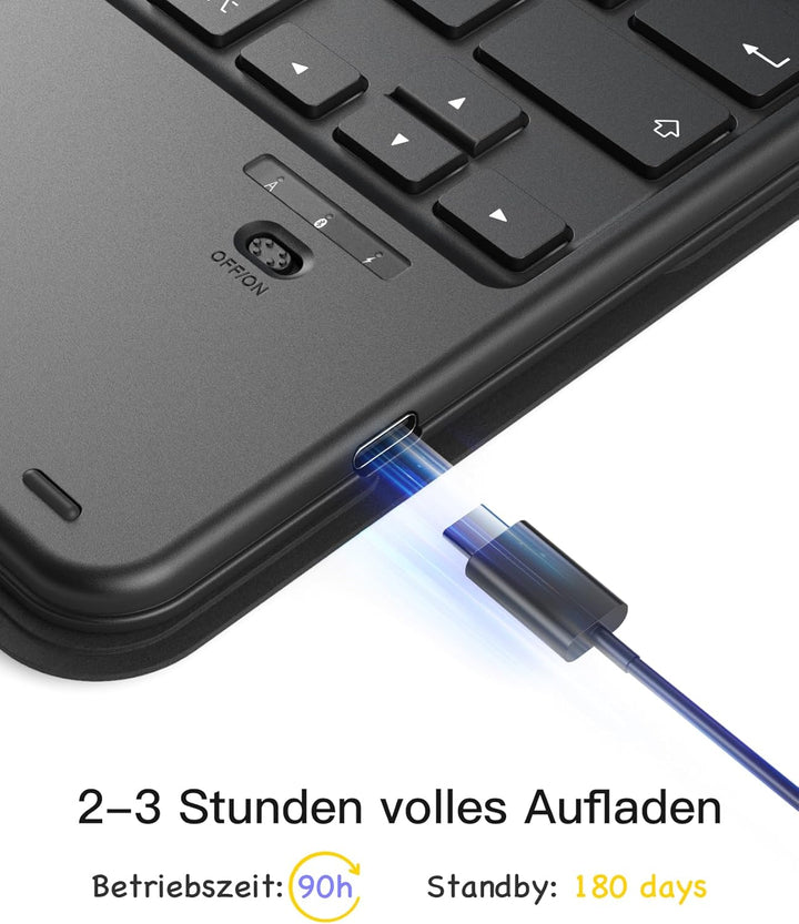 Inateck iPad 10 Generation Hülle mit Tastatur, für iPad 11 Gen. A16 2025 11 Zoll, Air 11 Zoll M3/M2