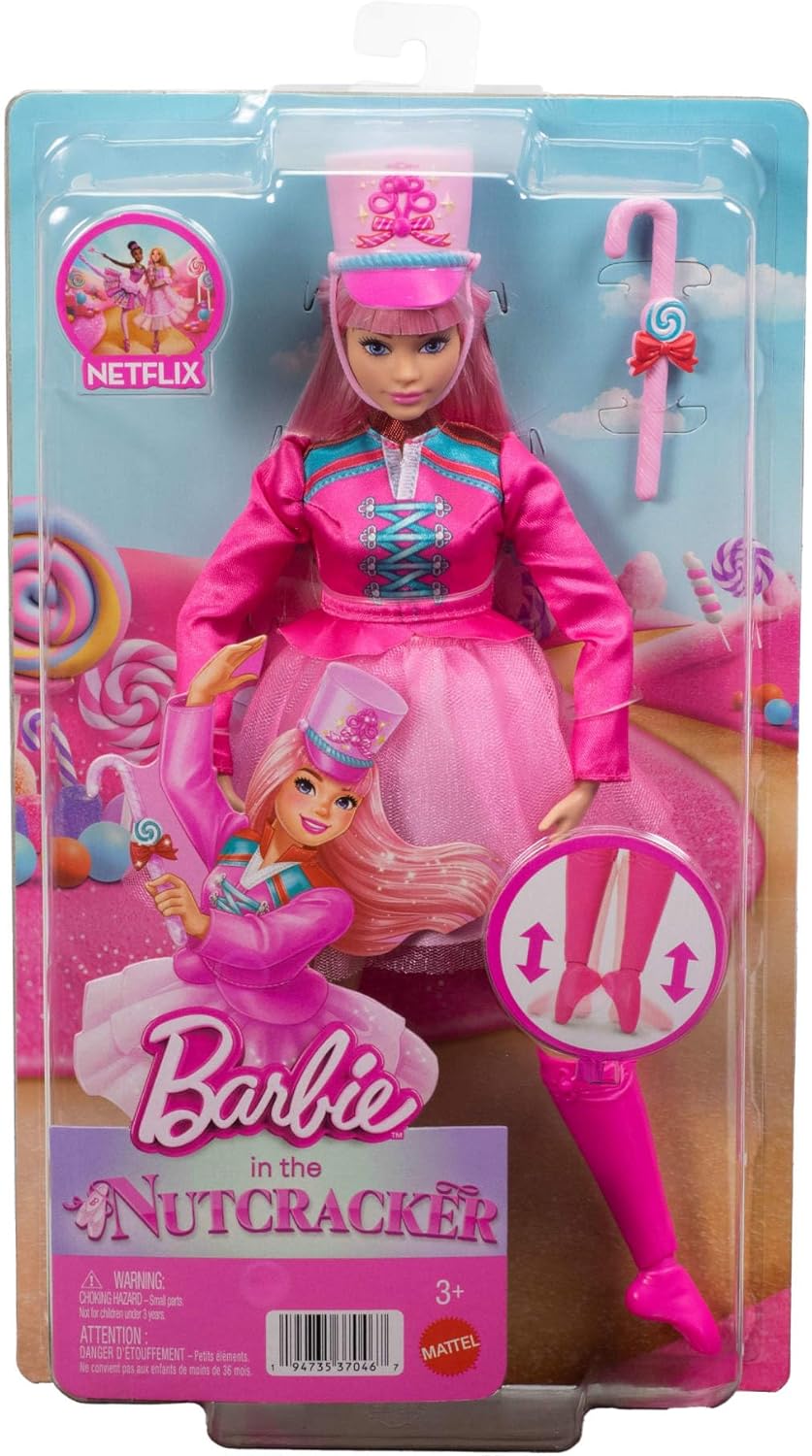 Barbie im Nussknacker Daisy Ballerina-Puppe im rosa Kleid und Hut mit beweglichen Knöcheln und Zucke