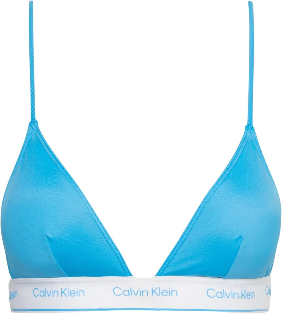 Calvin Klein Damen Bikini Oberteil Triangel Triangle-Rp Logobund, Blau (Malibu Blue)