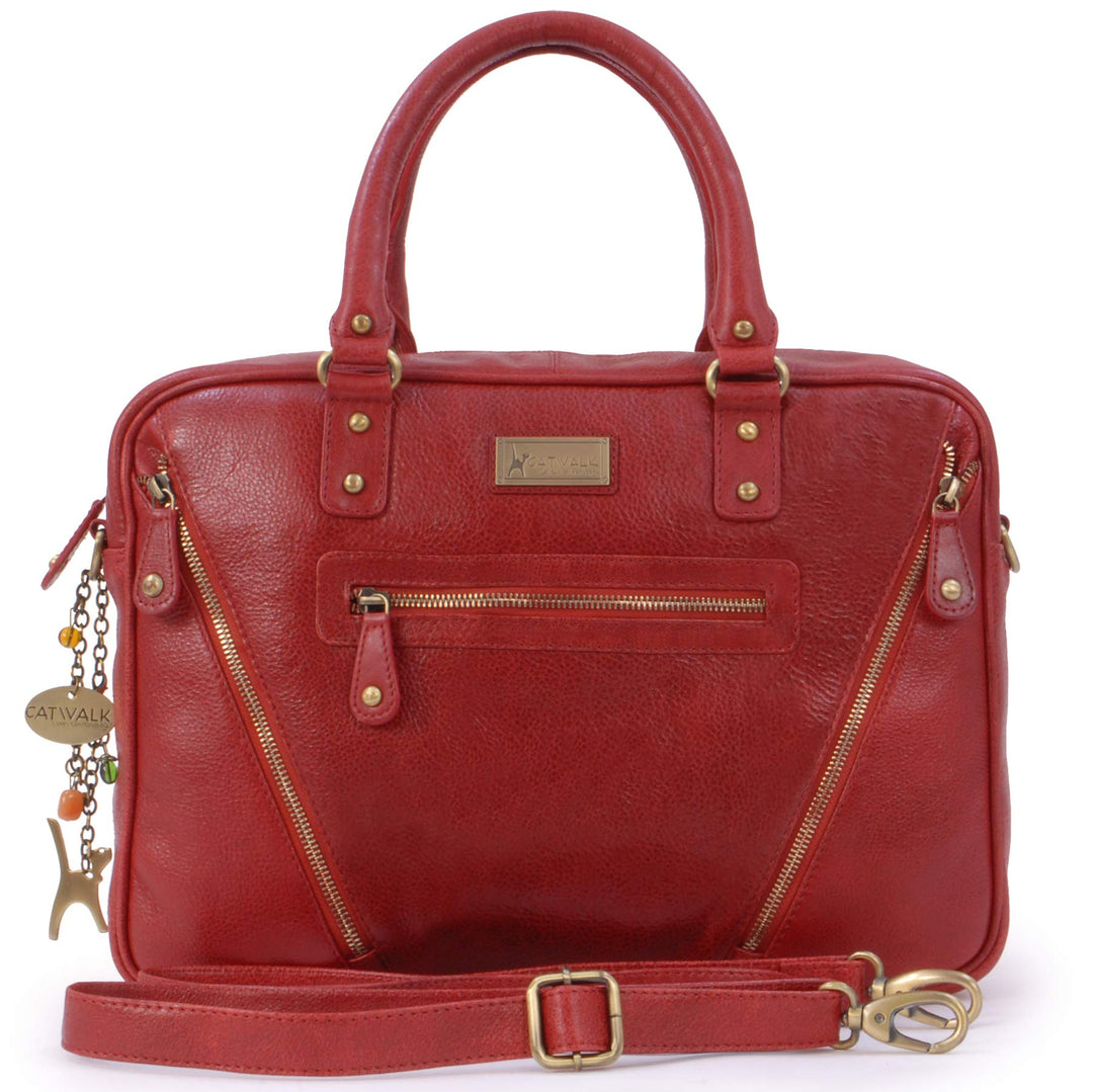 Catwalk Collection Handbags - Leder - Schultasche/Arbeitstasche/Aktentasche für Damen - Laptop/iPad