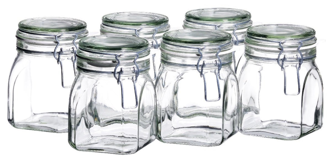 MÄSER 925339 Gothika, Einmachgläser 750 ml, 6er Set, made in Germany, Vorratsgläser mit Deckel und D