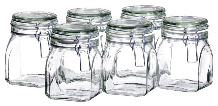 MÄSER 925339 Gothika, Einmachgläser 750 ml, 6er Set, made in Germany, Vorratsgläser mit Deckel und D