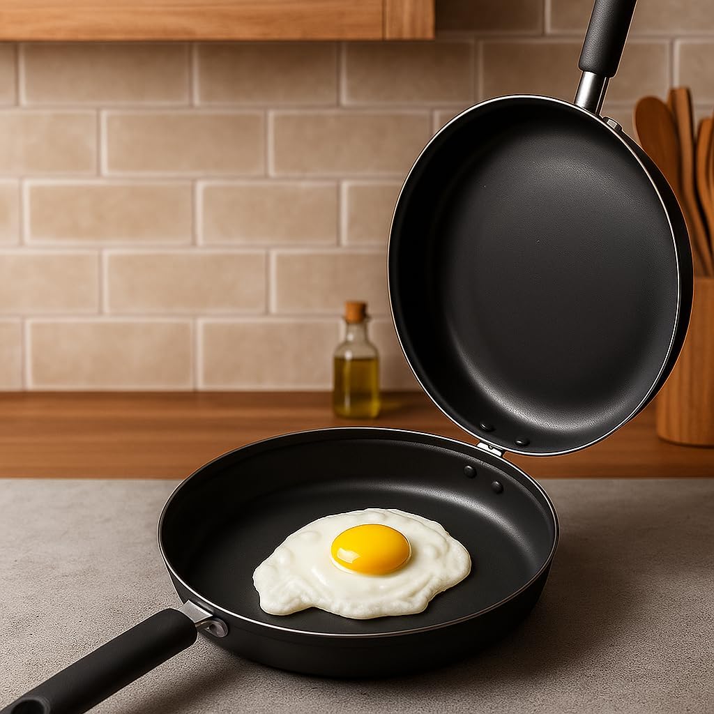 MGE - Omelette-Pfanne für Induktion und Vitro - Aluminium - Ø 24 cm - Schwarz