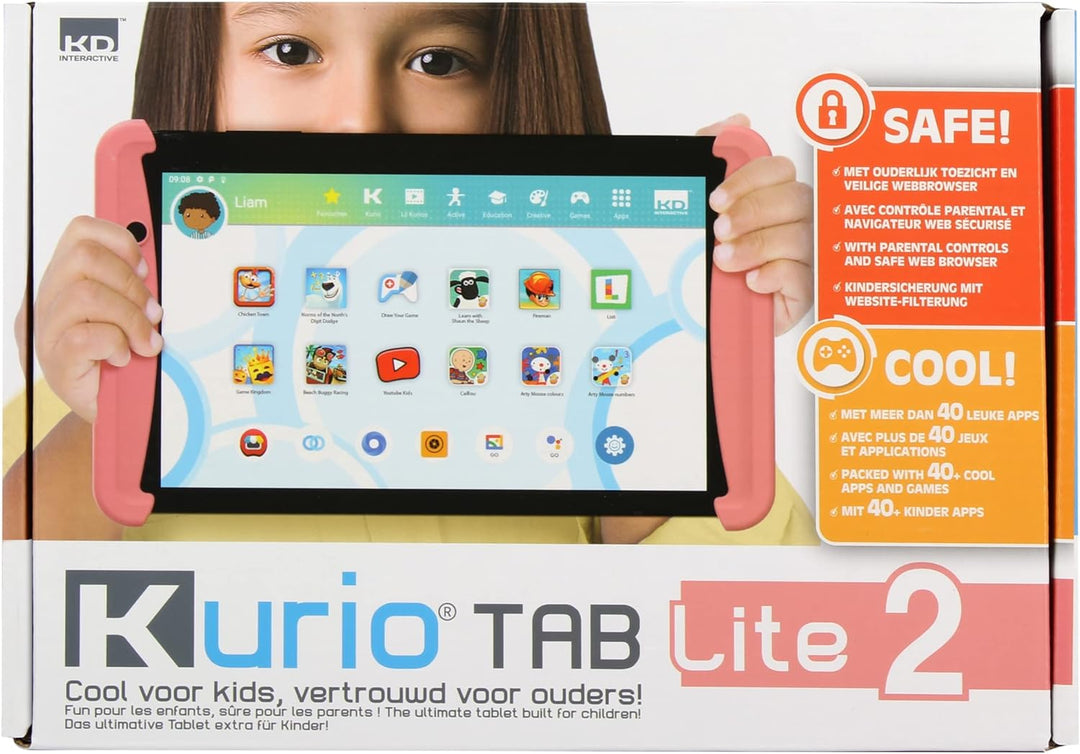 Kurio C21171 Tab Lite 2-Rosa-Android-Tablet für Kinder, 7"-Touchscreen, 16 GB Speicher, Kamera, 40+