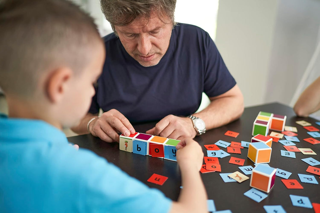 Geomag Magicube Word Building - 16 Magnetwürfel für Konstruktionen + 63 clip - Baukasten Lernspielze