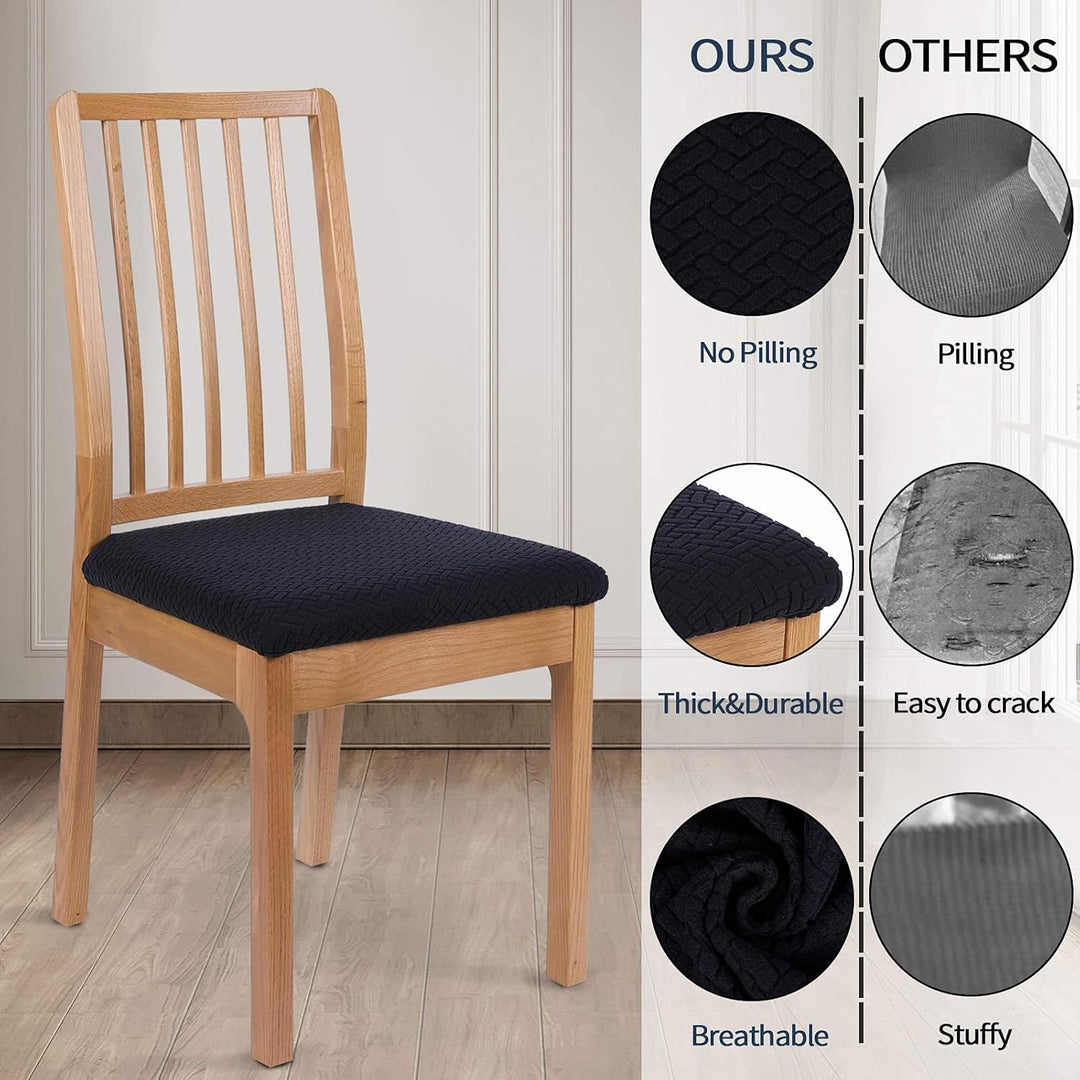 Homaxy Stuhlbezug Sitzfläche 6er Set, Stretch Bezug für Stühle Sitzbezüge für Esszimmerstühle Abwasc