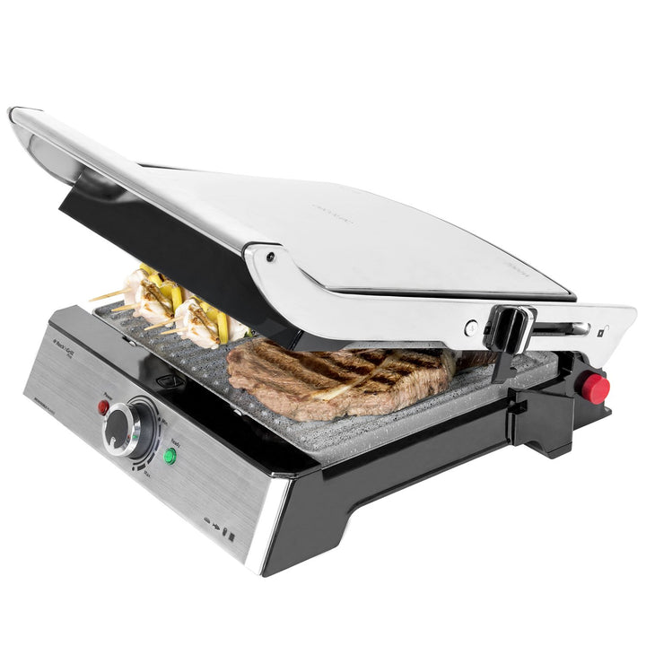 Cecotec Elektrogrill Rock'n Grill Pro - Grillplatte mit Rockstone-Beschichtung, Herausnehmbare und u