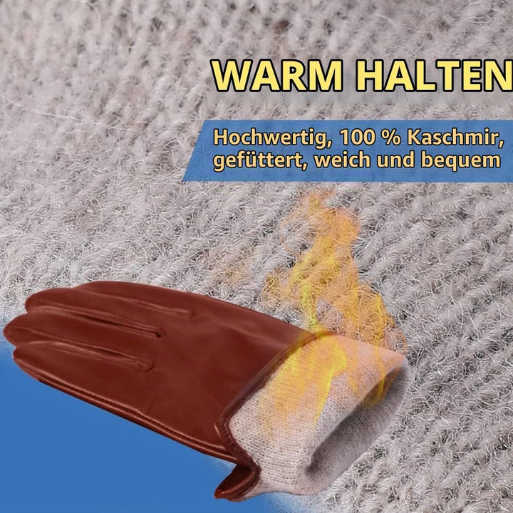 MGGM collection Damen Lederhandschuhe Kaschmir gefüttert, XXL R&amp;