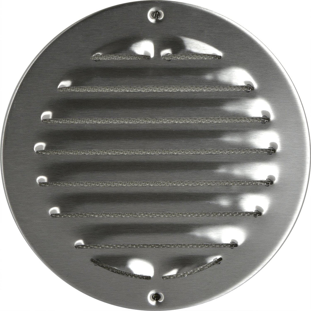 Wetterschutzgitter aufschraubbar rund 150 mm, Edelstahl V2A gebürstet Edelstahl V2A gebürstet 150 mm