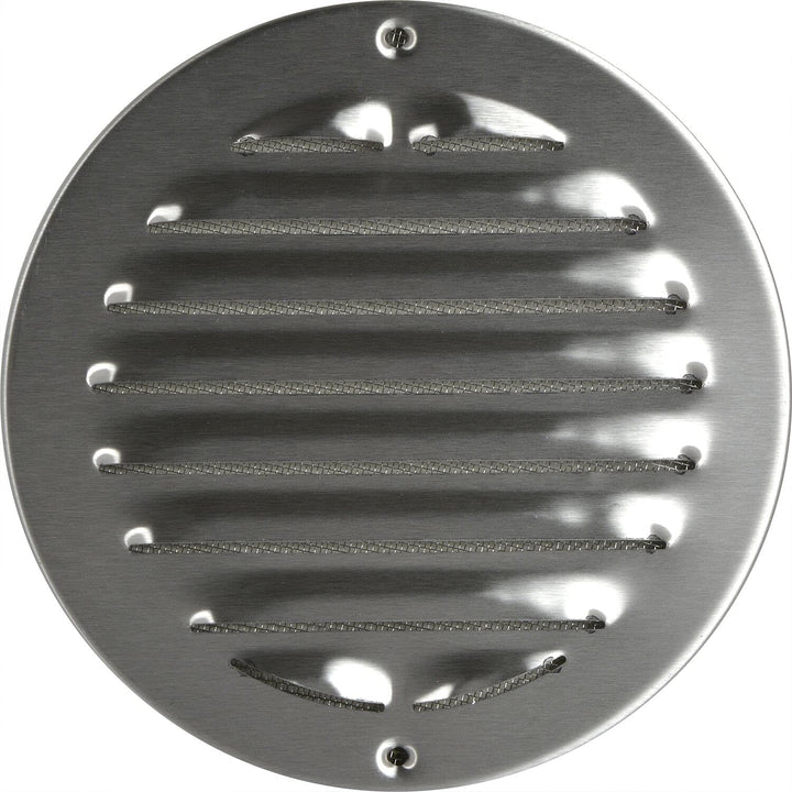 Wetterschutzgitter aufschraubbar rund 150 mm, Edelstahl V2A gebürstet Edelstahl V2A gebürstet 150 mm