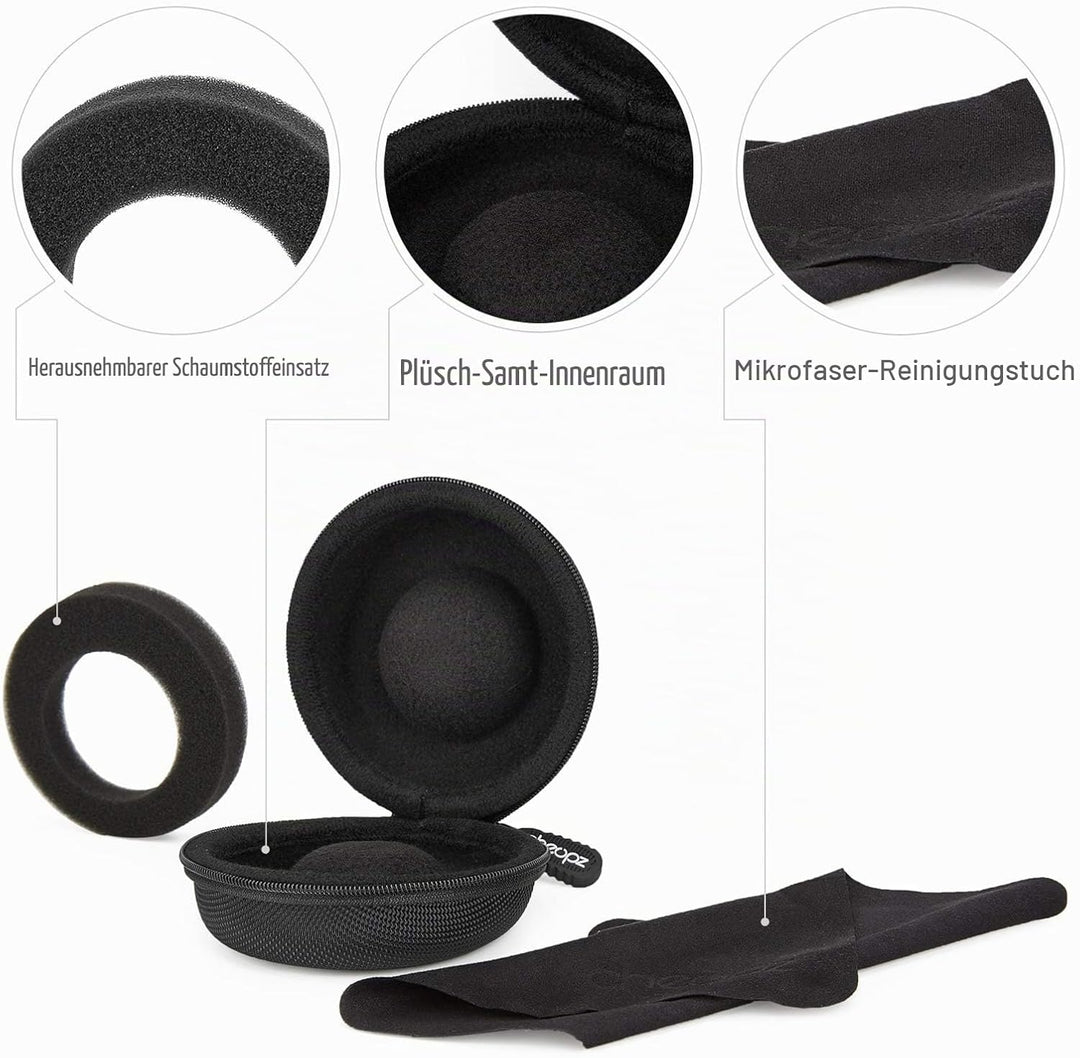Cheopz Reise-Uhrenetui für Armbanduhren und Smart-Uhren bis 50 mm, Schwarz
