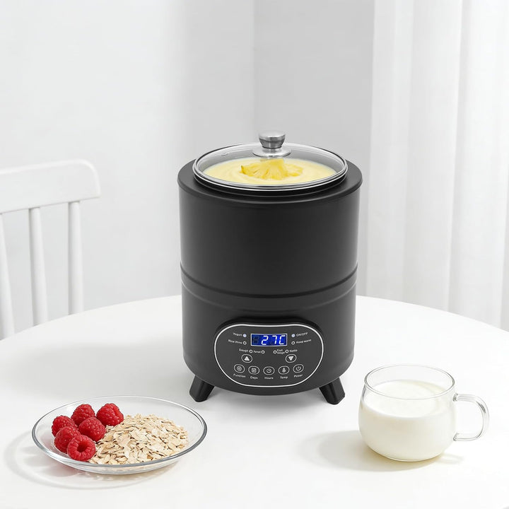 Joghurtbereiter 8L Edelstahl, Joghurtmaschine mit Temperaturregelung 25-80°C &amp; 24H Timer, Fermentier