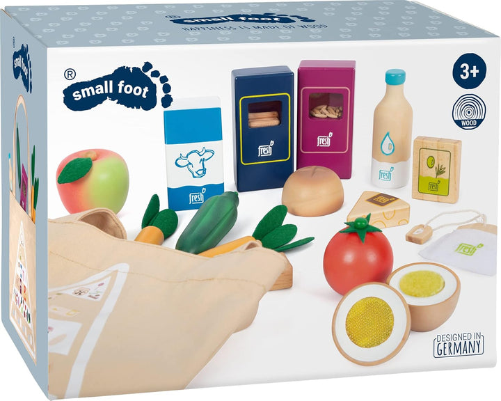 small foot Lebensmittel-Set vegetarisch "fresh" aus Holz, Spiellebensmittel-Set und Rollenspielzeug,