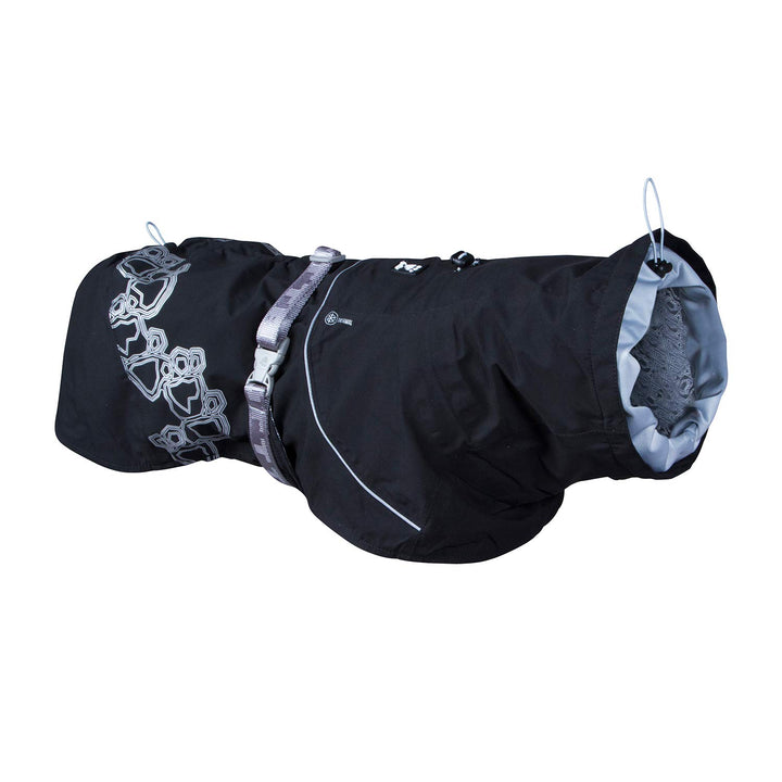 Hurtta Drizzle Regenjacke für Hunde, Wasserdicht Hundemantel mit Reflektoren, Schwarz 90 cm Schwarz