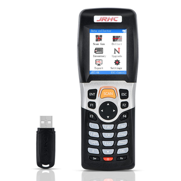 JRHC 1D Barcode Scanner Inventarscanner und Sammler, kabelloser 2.4G Barcode-Scanner zum Scannen von