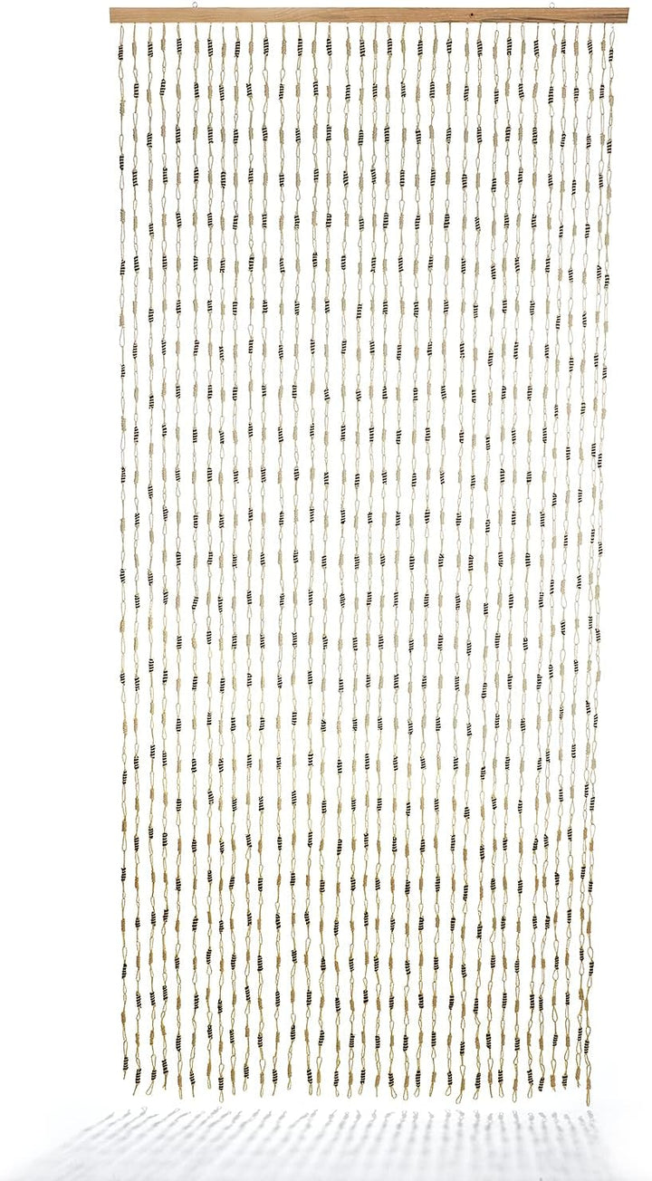 Kobolo Türvorhang Papiervorhang Nature Papier beige braun 35 Stränge 90x200 cm - rechteckig - Indoor