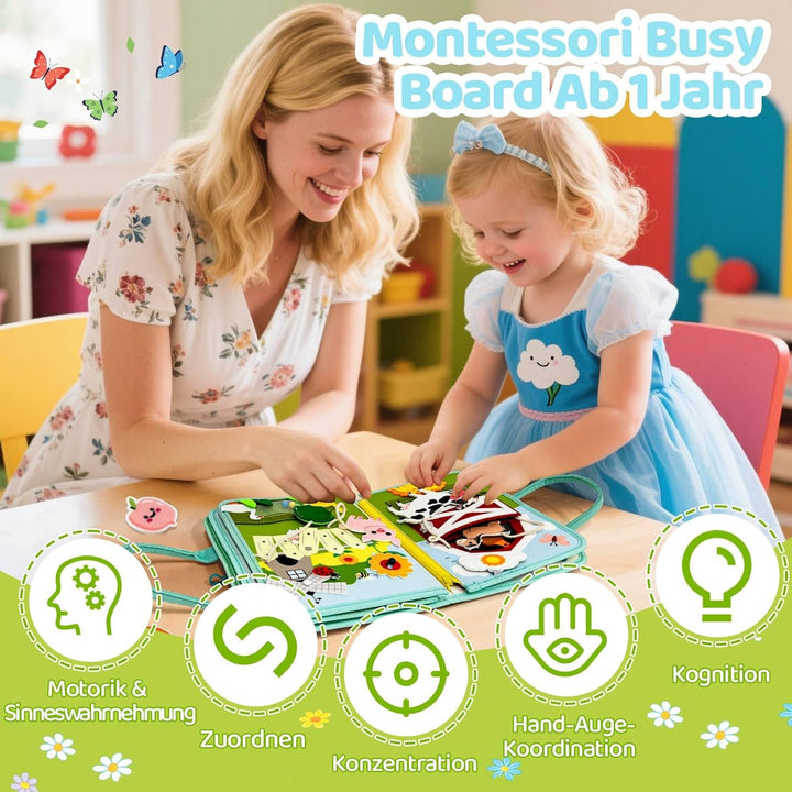 Busy Board Deutsch, Montessori Spielzeug Ab 1 Jahr, Spielzeug Ab 1 Jahr, Quiet Book Mit Bauernhof Th