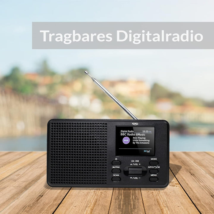 XORO DAB 142 - Tragbares Digitalradio, UKW und DAB+ Empfang, Senderspeicher, RDS-Funktion, Wecker, B