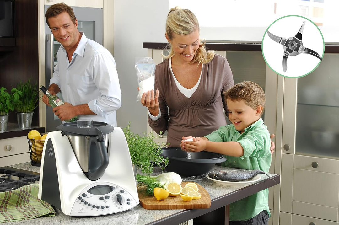 Poweka TM31 Messer Kompatibel mit Vorwerk Thermomix TM31 Küchenmaschine aus Edelstahl mit Dichtring,