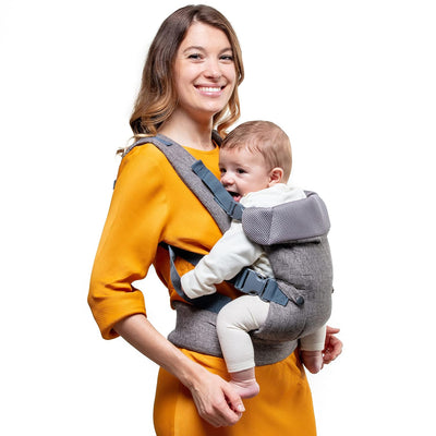 You+Me 4-in-1 Babytrage mit 3D-Cool Mesh – Für Neugeborene ab 3,6kg und Kleinkinder bis 14,5kg Grau,