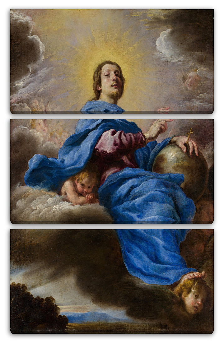 Printed Paintings Leinwand 3-teilig(80x120cm): Domenico Fetti - Salvator Mundi 80x120 cm (3-teilig )