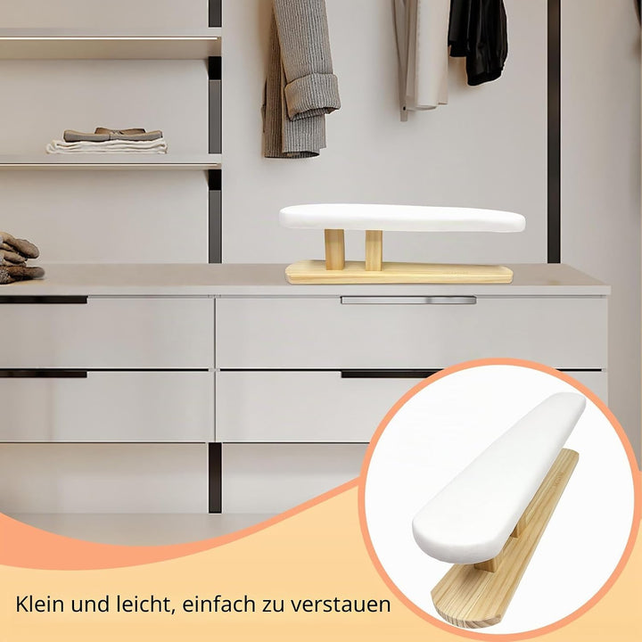 Gepolstertes Bügelbrett für Brust und Ärmel, lang, mit Holzsockel für Haushaltsgeräte, Schneiderpupp