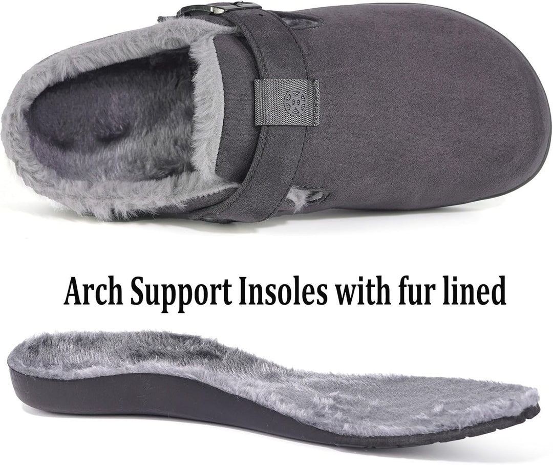 Sisttke Clogs Gefüttert Herren Damen Warme Hausschuhe Lined Suede Pantoletten Winter Slipper rutschf