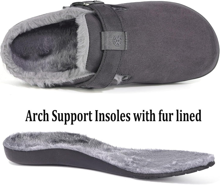 Sisttke Clogs Gefüttert Herren Damen Warme Hausschuhe Lined Suede Pantoletten Winter Slipper rutschf