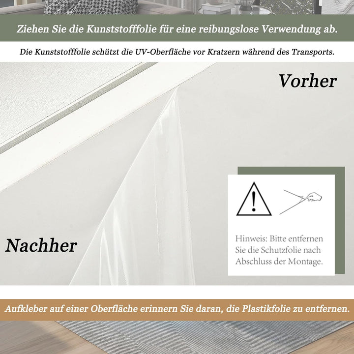 Merax Couchtisch Weiss Hochglanz quadratischer, Moderner Wohnzimmertisch mit drehbarer Platte, Beist