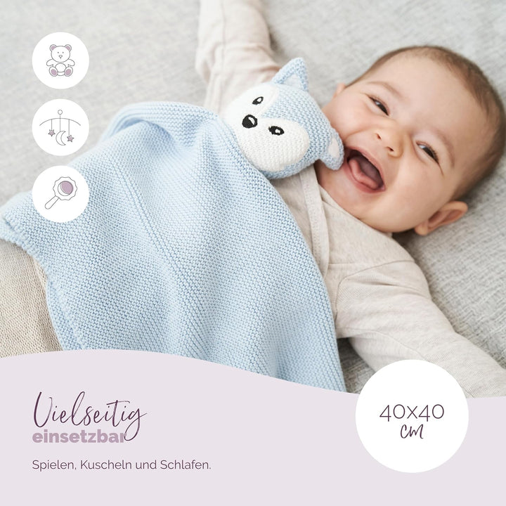 Livella Kuscheltuch „Fuchs“ mit Söckchen - Reine Bio-Baumwolle – Premium Schmusetuch, Kuscheldecke,