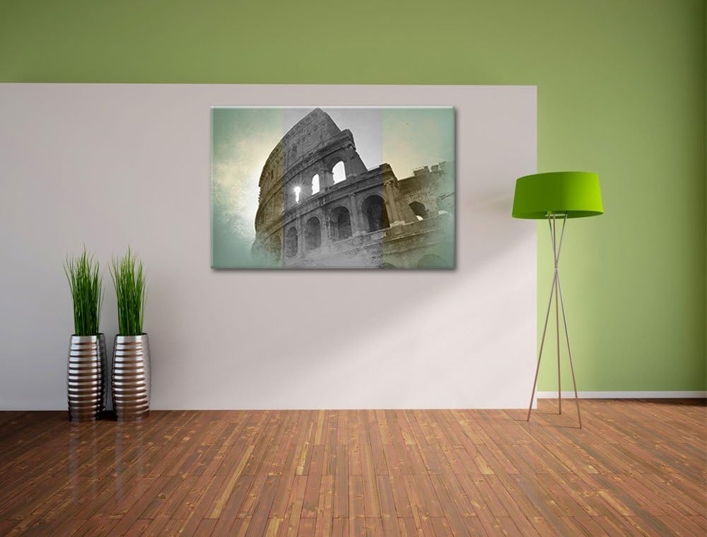 antikes Kolosseum in Rom schwarz/weiss Format: 100x70 auf Leinwand, XXL riesige Bilder fertig gerahm