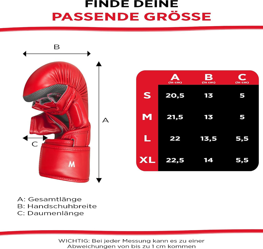 TOP TEN MMA Sparringhandschuhe Contender | MMA Amateur Handschuhe Rot XL, Rot XL