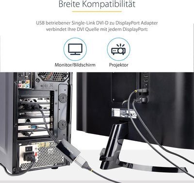StarTech.com DVI auf DisplayPort Adapter mit USB Power - DVI-D zu DP Video Adapter - DVI zu DisplayP