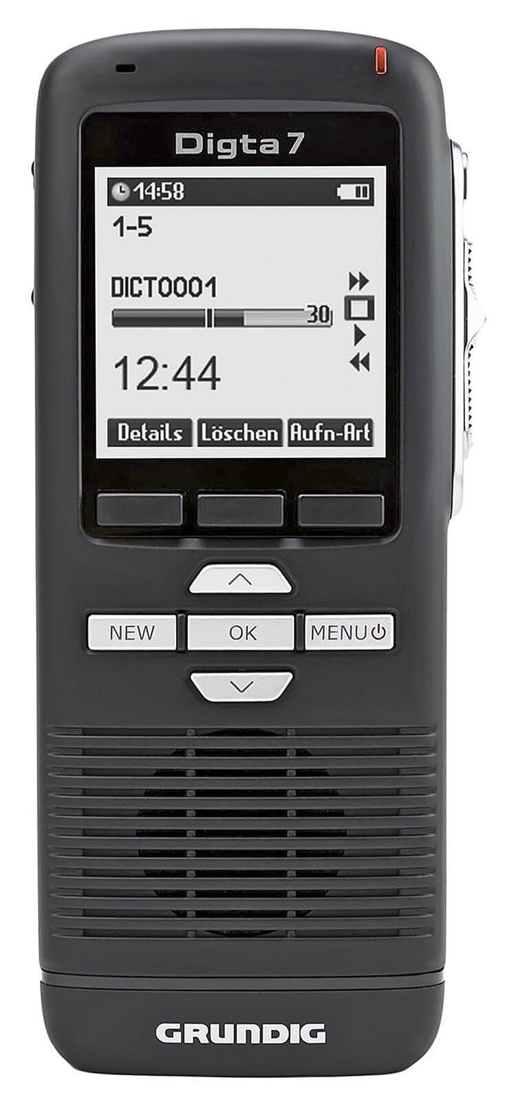 Grundig Digitales Diktiergerät Digta 7 (PDM7020-12), Handdiktiergerät inklusive Diktiersoftware, 160
