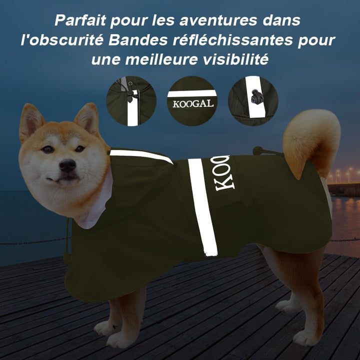 Grosse Hunde Regenjacken Mit Kapuze,Hunde Regenmantel,Mit Reflektierenden Sicherheitsstreifen, Wasse