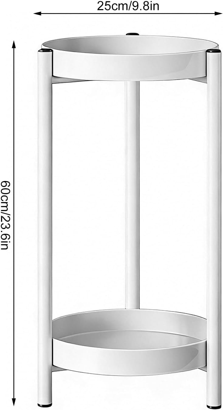 Pflanzenständer für drinnen und draussen, 2 Etagen Metall Blumentopfhalter, 60 cm Hoch, Rostfrei Blu