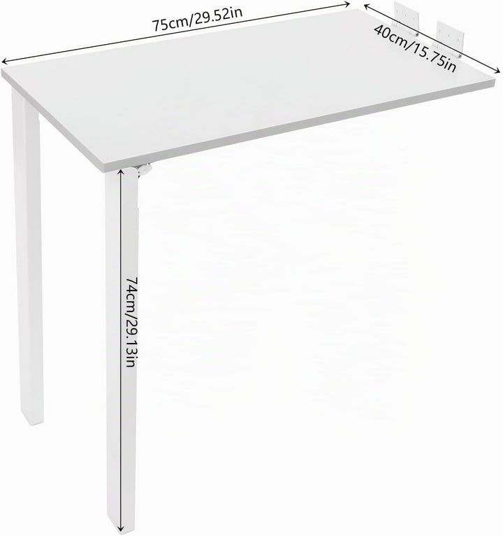 Wandklapptisch Esstisch Tischplatte 75x40 cm Klapptisch Bartisch Küchentisch für die Wand im Büro Es