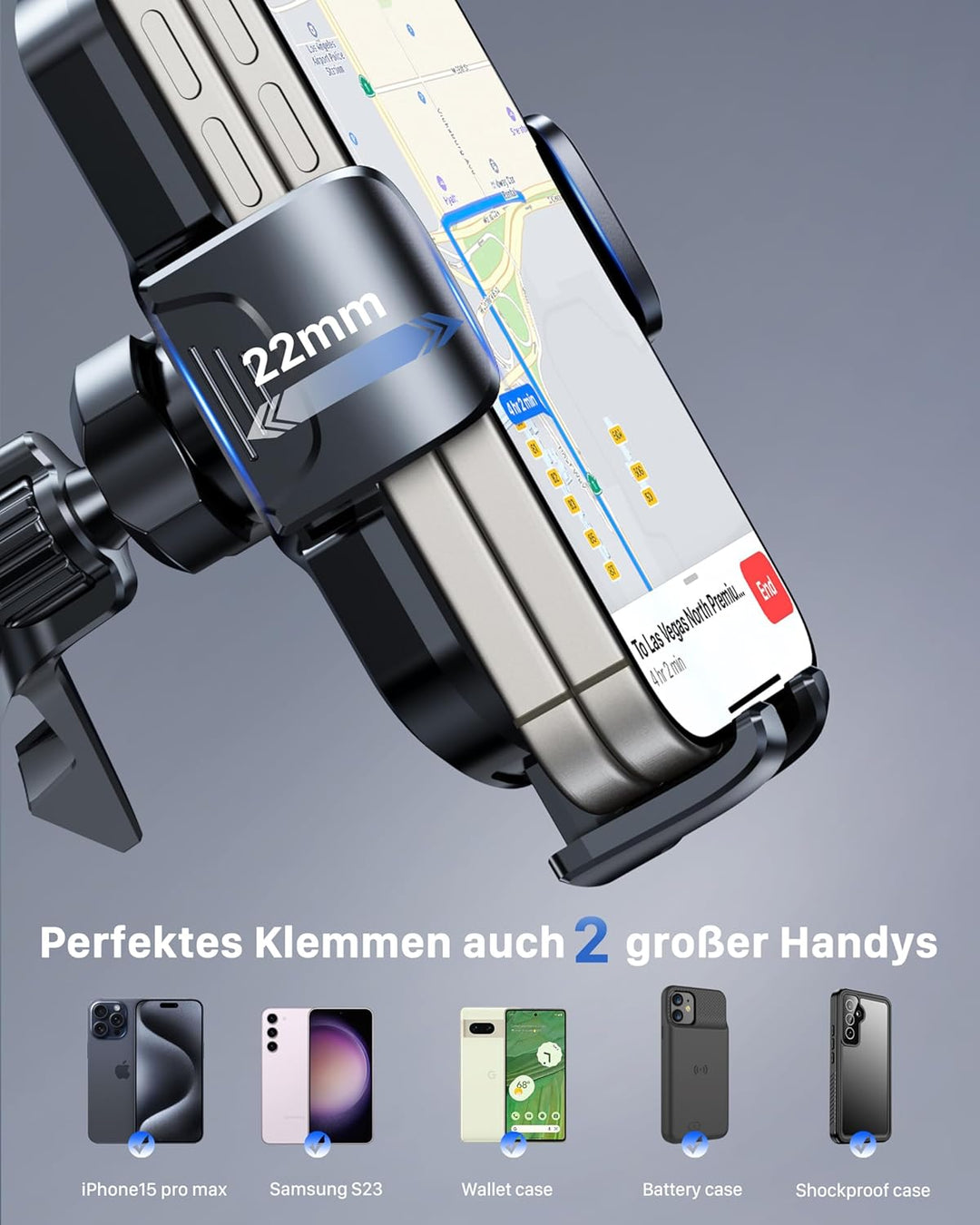 YOSH Handyhalterung Auto für Mercedes Lüftung Rund, Kompatibel mit A/B/C/V-Klasse, GLA/GLC/GLK, Mit