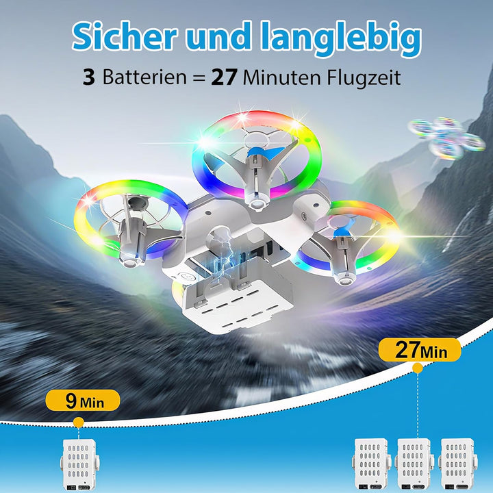 Mini Drohne für Kinder Drohne Spielzeug ab 6+ Jahre, RC Flugzeug Spielzeug Quadrocopter Drone für Ki