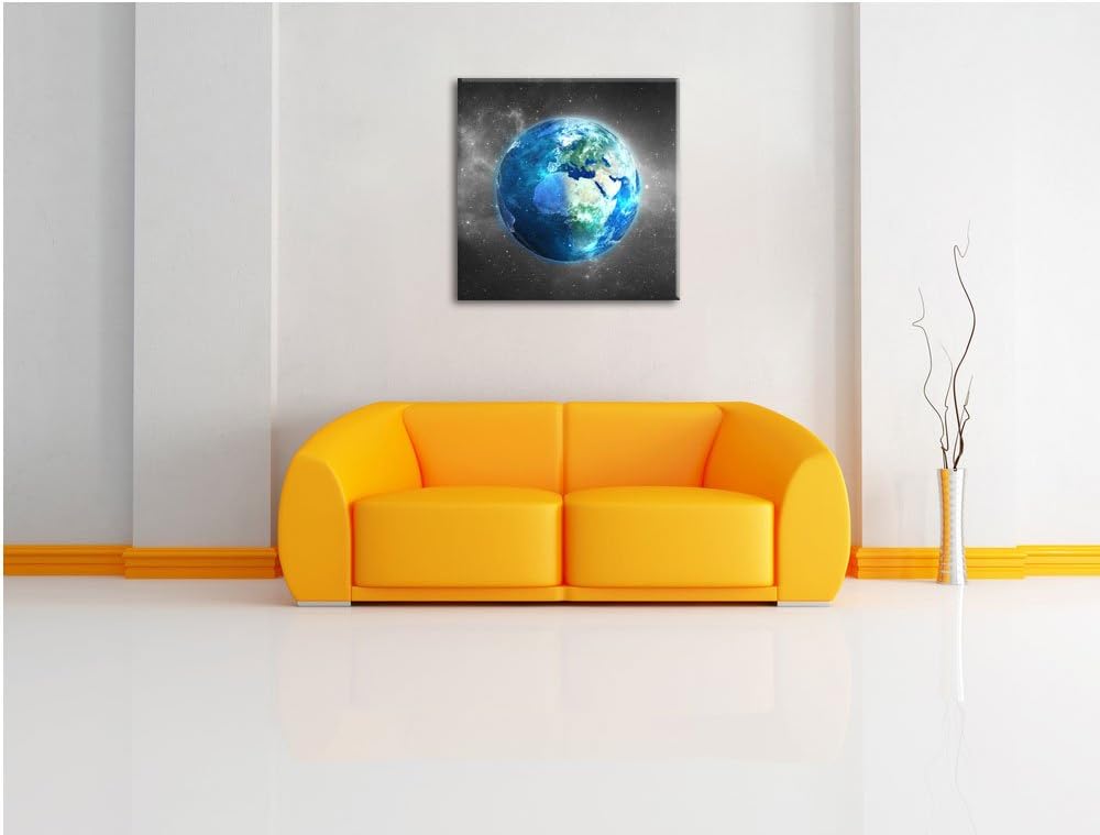 Pixxprint Unsere Erde im Weltall als Leinwandbild/Grösse: 70x70 cm/Wandbild/Kunstdruck/fertig bespan
