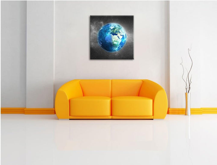 Pixxprint Unsere Erde im Weltall als Leinwandbild/Grösse: 70x70 cm/Wandbild/Kunstdruck/fertig bespan