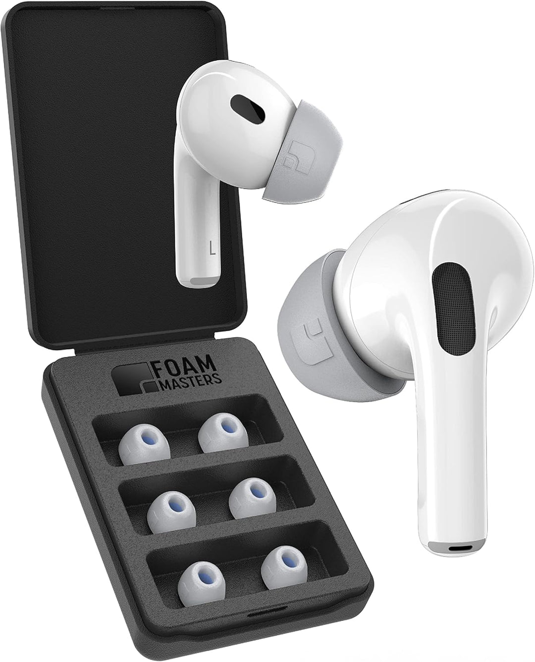 Foam Masters Ohrstöpsel aus Memory-Schaum für AirPods Pro 1. und 2. Generation, 3 Paar, 4.0, bequem,