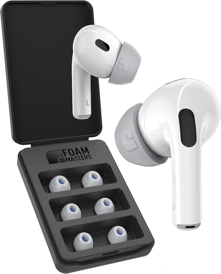 Foam Masters Ohrstöpsel aus Memory-Schaum für AirPods Pro 1. und 2. Generation, 3 Paar, 4.0, bequem,