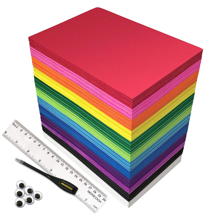 84 Bögen Moosgummi Platten, MEARCOOH Schaumstoff-Platten in 12 verschiedenen Farben, A5 21.5 x 14cm