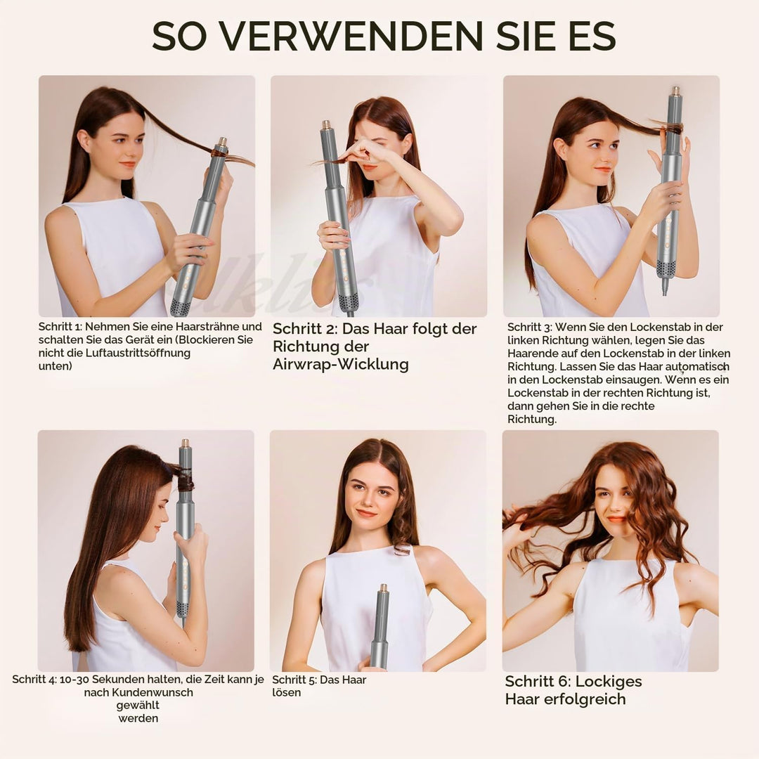 UKLISS 8 in 1 Pro Airstyler &amp; Ionen Haartrockner High Speed 110,000RPM Föhn Set mit Luft-Lockenstab