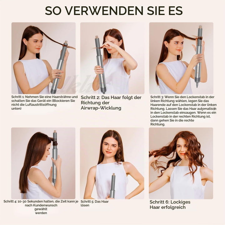 UKLISS 8 in 1 Pro Airstyler &amp; Ionen Haartrockner High Speed 110,000RPM Föhn Set mit Luft-Lockenstab